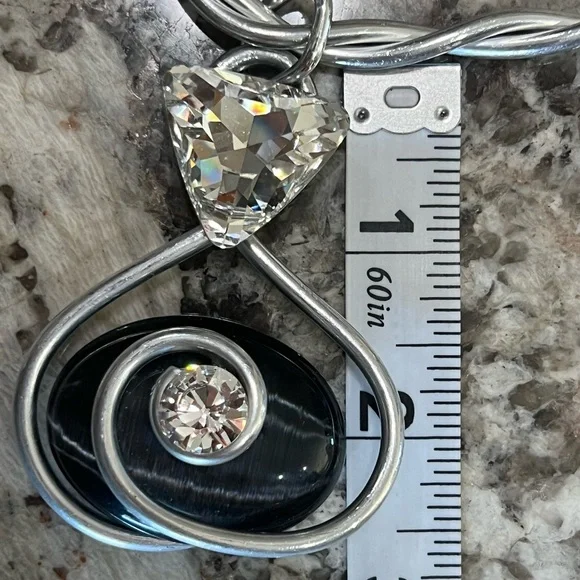 Jeff Lieb Silver Swarovski Pendant Necklace - Picture 6 of 6